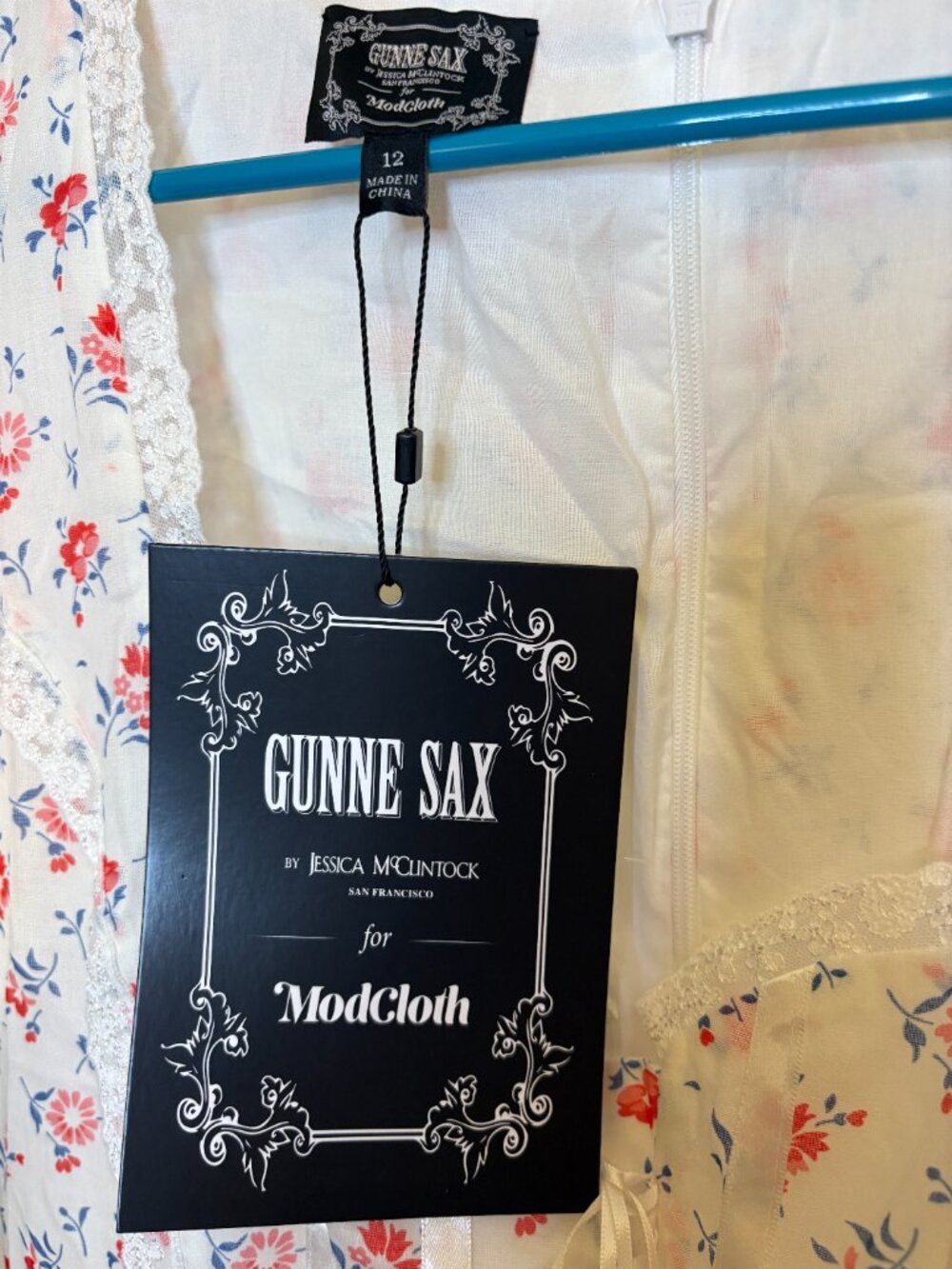 Gunne Sax ModCloth Pure Poetry Maxi Dress White Prairie Corset Size 12 Large NWT - Picture 5 of 8